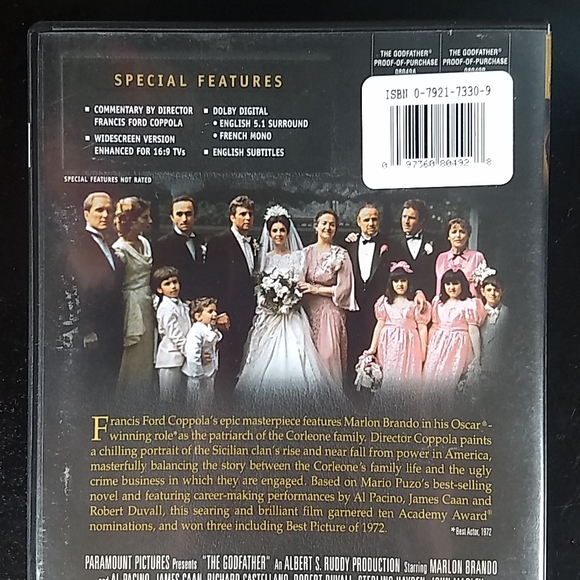 The Godfather Widescreen Edition DVD,  Paramount - Picture 3 of 9